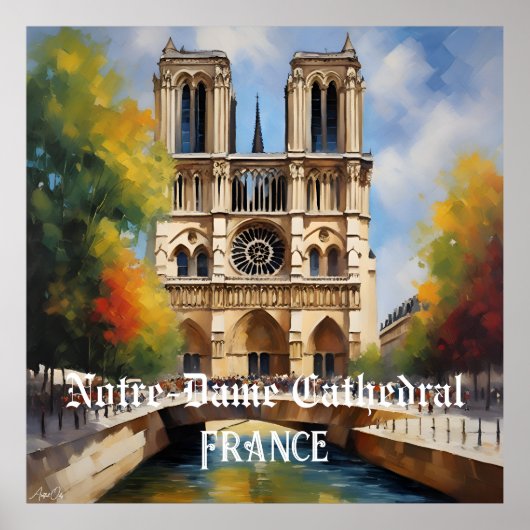 Poster |Kathedraal van Notre-Dame, Frankrijk | AI- (Voorkant)