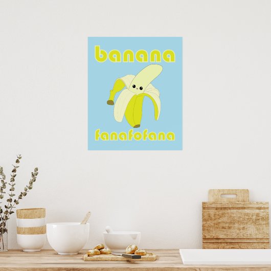 Poster Kawaii Banana Fanafofana (Keuken)