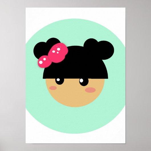 poster kawaii - meisje (Voorkant)