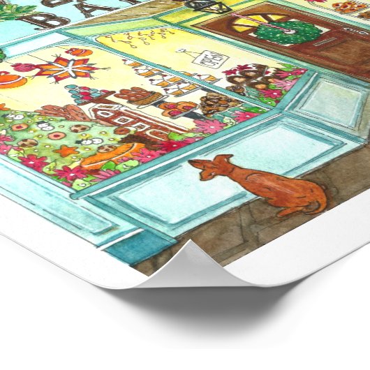 Poster kerstbakkerij Waterverf (Hoek)