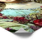 Poster kerstdame inspiratie Mucha (Hoek)