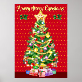 Poster kerstfeestdagen met kerstbomen