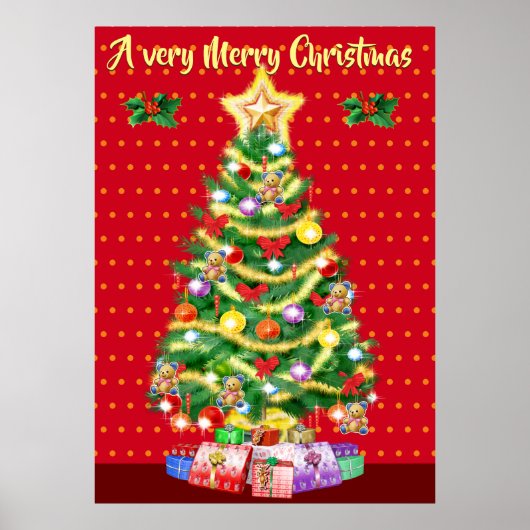 Poster kerstfeestdagen met kerstbomen (Voorkant)