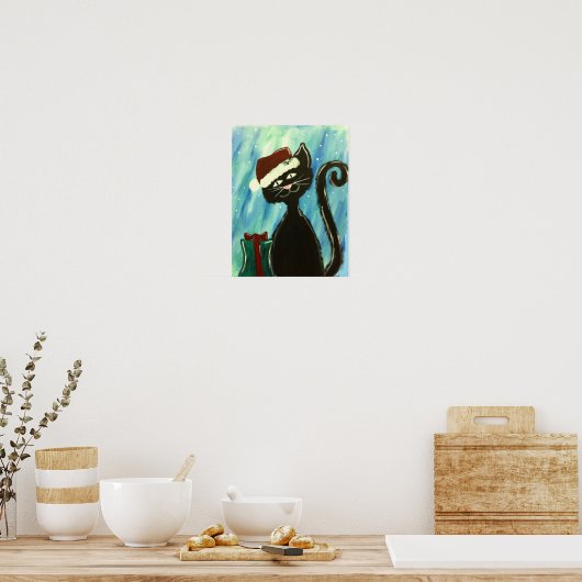 Poster kerstKat (Keuken)