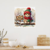 Poster kerstKat (Keuken)