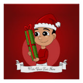 Poster kerstman cartoon (Voorkant)