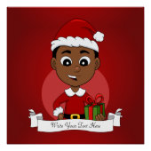 Poster kerstman cartoon (Voorkant)