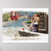 Poster kerstman Vintage kerstmis (Voorkant)