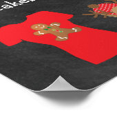 Poster kerstpajama Party Chalkboard Style (Hoek)