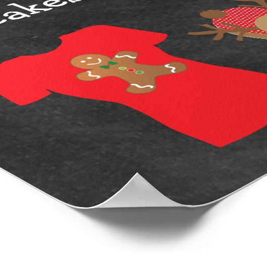 Poster kerstpajama Party Chalkboard Style (Hoek)