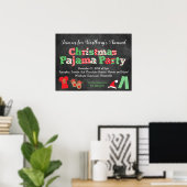 Poster kerstpajama Party Chalkboard Style (Thuiskantoor)