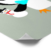 Poster kerstpinguïn (Hoek)