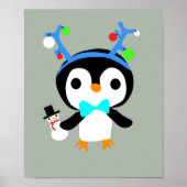 Poster kerstpinguïn (Voorkant)