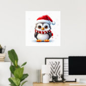 Poster kerstpinguïn (Thuiskantoor)