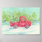 Poster kerstrood op truck afdrukken (Voorkant)