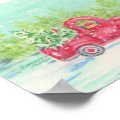 Poster kerstrood op truck afdrukken (Hoek)