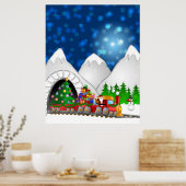 Poster kersttrein (Keuken)