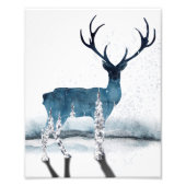 Poster kerstwinterbos Deer (Voorkant)