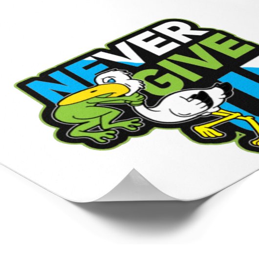 poster kikkercadeau nooit opgeven (Hoek)