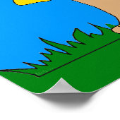 Poster Kind twee beste vrienden meisjes blauw (Hoek)