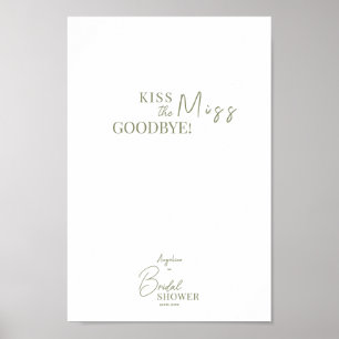 Poster "Kiss the Miss Goodbye!" voor vrijgezellenf