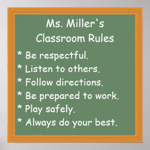 Poster klaslokaalregels