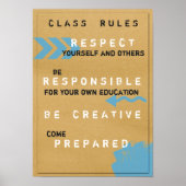 Poster Klassenregels (aanpasbaar) (Voorkant)