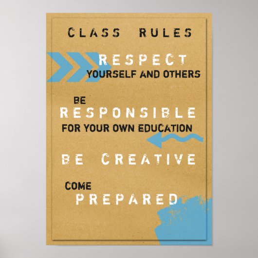 Poster Klassenregels (aanpasbaar) (Voorkant)