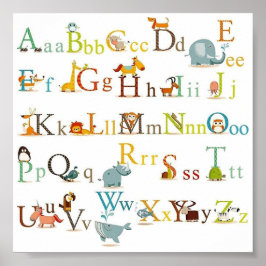 Poster - Kleine alfabetkaart voor de kinderkamer