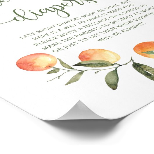 Poster kleine Cutie Late Night Diapers (Hoek)