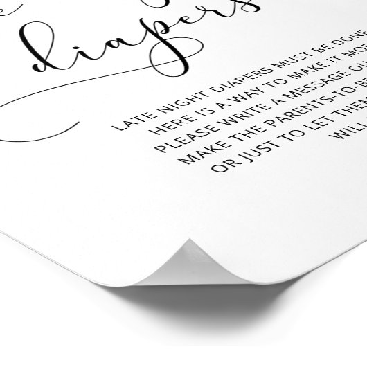 Poster kleine Cutie Late Night Diapers (Hoek)