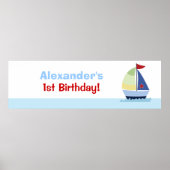 Poster kleine Skipper Sailboat Custom Banner (Voorkant)