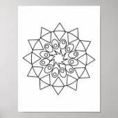 Poster - Kleur in dit eenvoudige Mandala-ontwerp (Voorkant)
