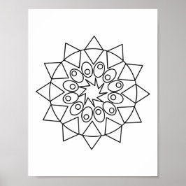 Poster - Kleur in dit eenvoudige Mandala-ontwerp