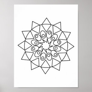 Poster - Kleur in dit eenvoudige Mandala-ontwerp