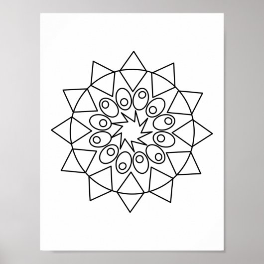 Poster - Kleur in dit eenvoudige Mandala-ontwerp (Voorkant)