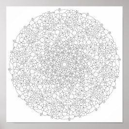 Poster kleuren - Bubble Star Mandala