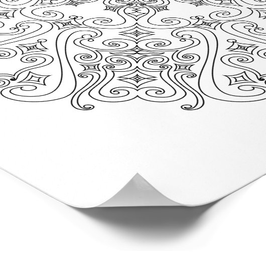 Poster kleuren - Funky Scrolls Mandala (Hoek)