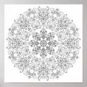 Poster kleuren - Funky Scrolls Mandala (Voorkant)
