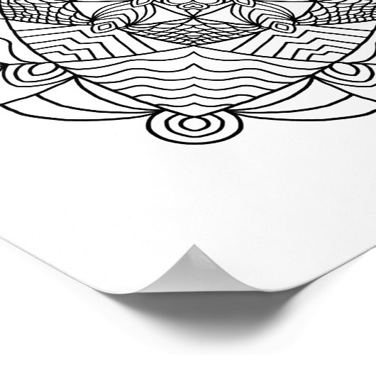 Poster kleuren - Golfbloem Mandala (Hoek)