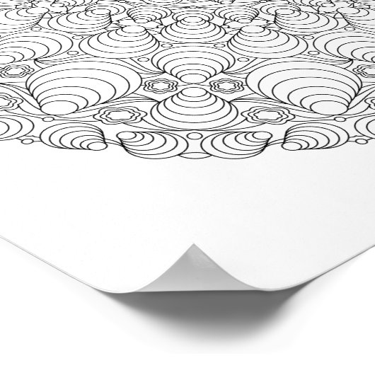 Poster kleuren - Optische illusie Mandala (Hoek)