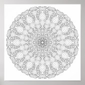 Poster kleuren - Optische illusie Mandala (Voorkant)