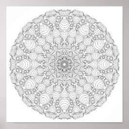 Poster kleuren - Optische illusie Mandala