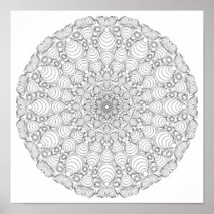 Poster kleuren - Optische illusie Mandala