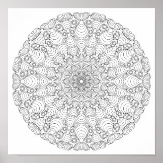 Poster kleuren - Optische illusie Mandala