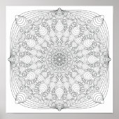Poster kleuren - Optische verlichting Mandala B (Voorkant)