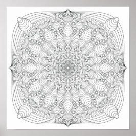 Poster kleuren - Optische verlichting Mandala B
