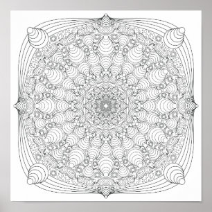Poster kleuren - Optische verlichting Mandala B