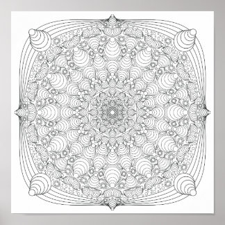 Poster kleuren - Optische verlichting Mandala B