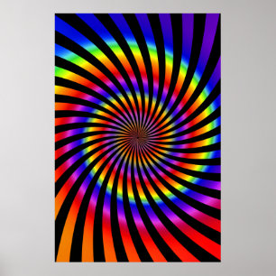 Poster: Kleurig spiraal design Poster